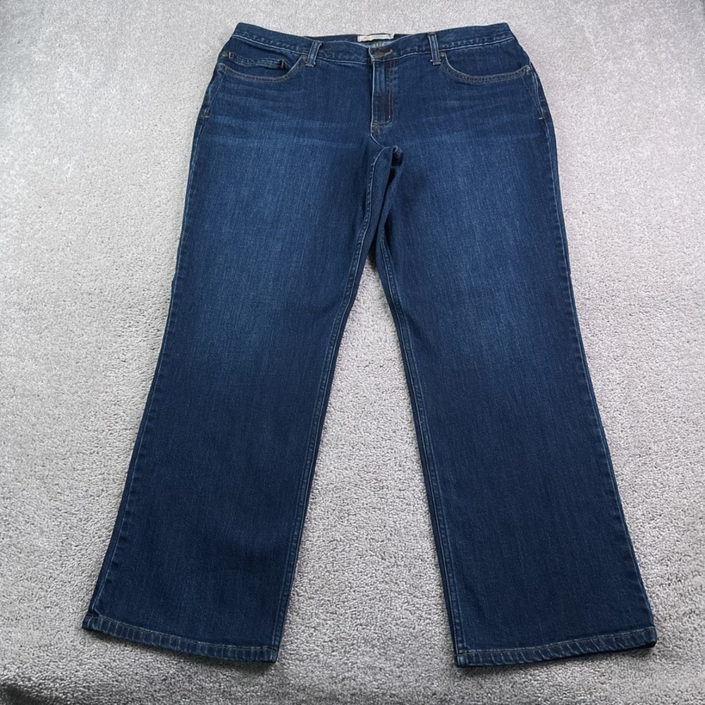 Carhartt Jeans‎ Womens 18 Short Blue Rugged Flex Blaine Dark Wash Stretch Denim